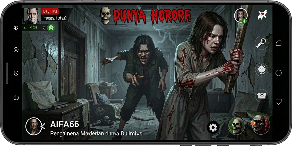 Screenshot menampilkan momen menyeramkan dari AIFA66 dengan suasana gelap dan penuh ketegangan.