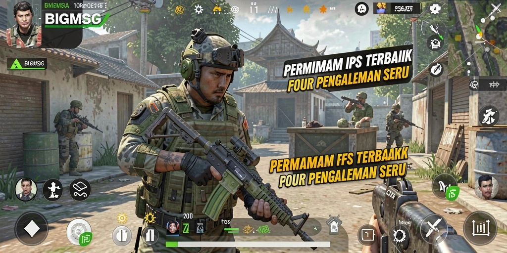 Screenshot menunjukkan gameplay intens dan grafis memukau BIGMSG.