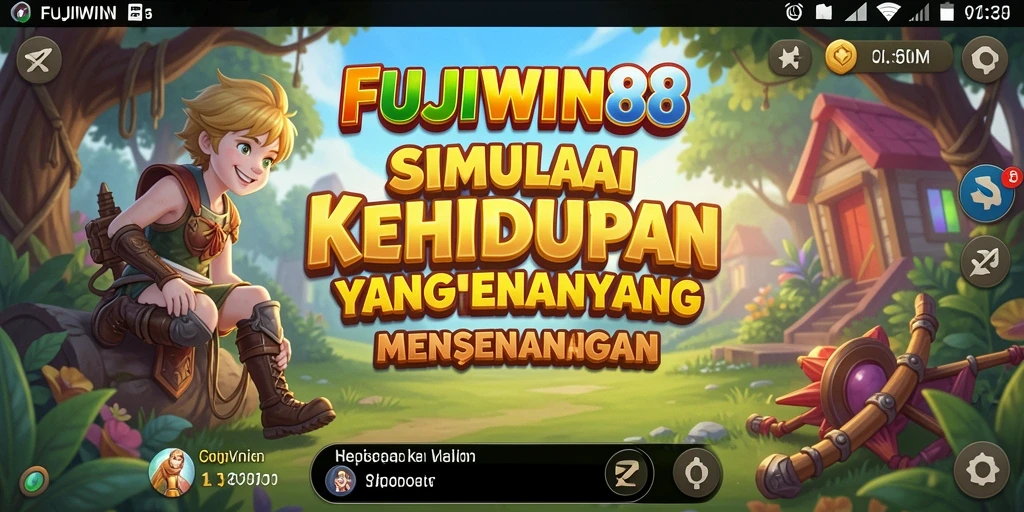 Tampilan gameplay <strong>FUJIWIN88</strong> dengan simulasi kehidupan yang kaya.