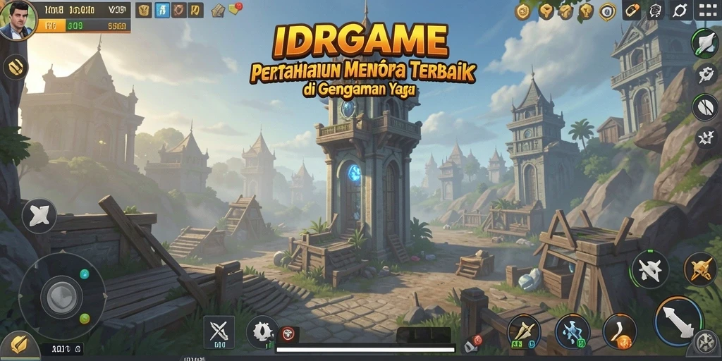 Gameplay seru IDRGAME dengan menara pertahanan yang menarik.