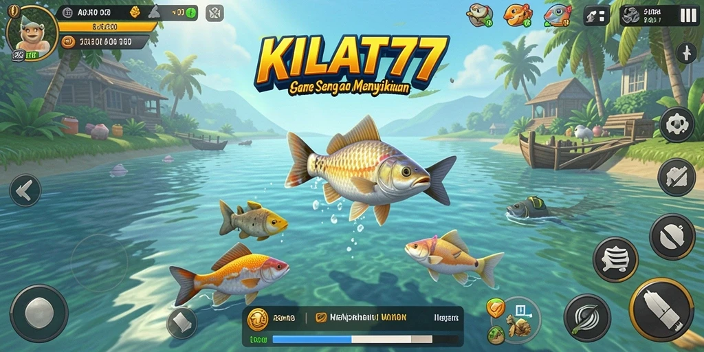 Tampilan gameplay KILAT77 menampilkan aksi memancing seru.