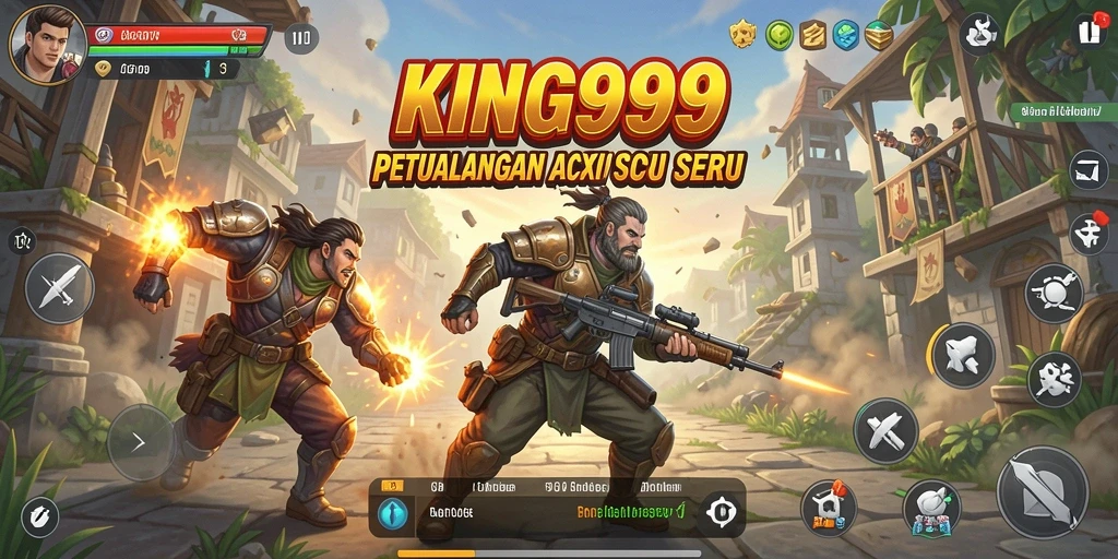 Tangkapan layar KING999 menampilkan pertempuran intens dalam gameplay aksi.