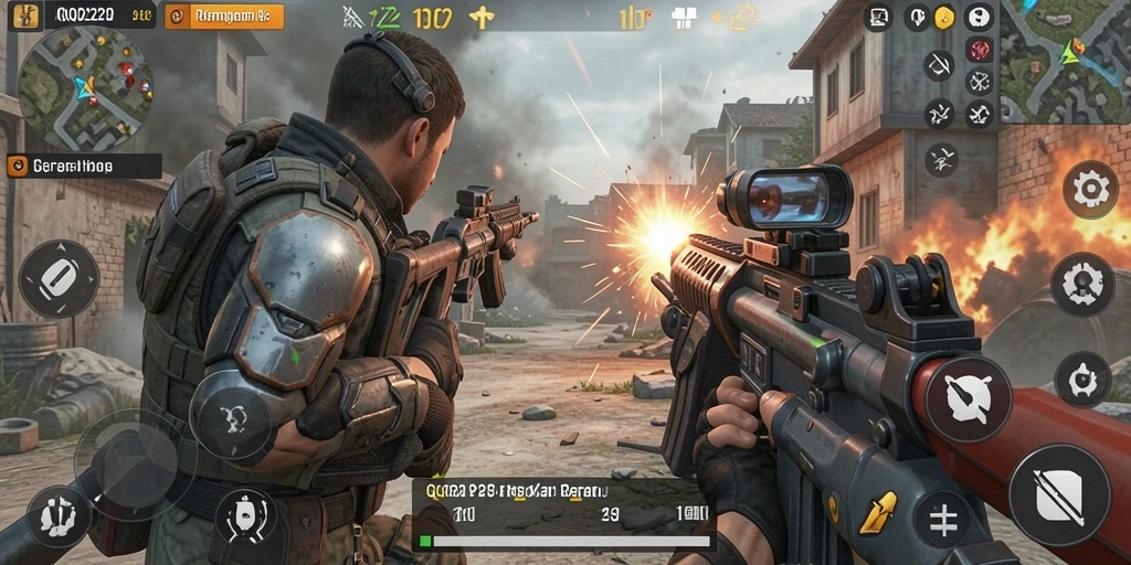 Tampilan gameplay seru dan intens di QQ222.
